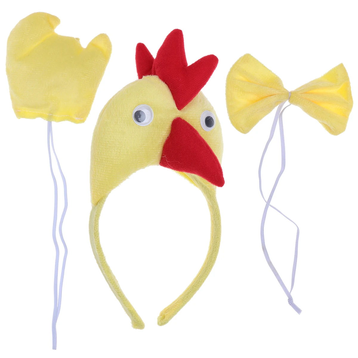 3 шт./компл. дети милые животные ушками вечерние галстук и хвост Косплэй костюм вечерние сувениры(желтый цыпленок
