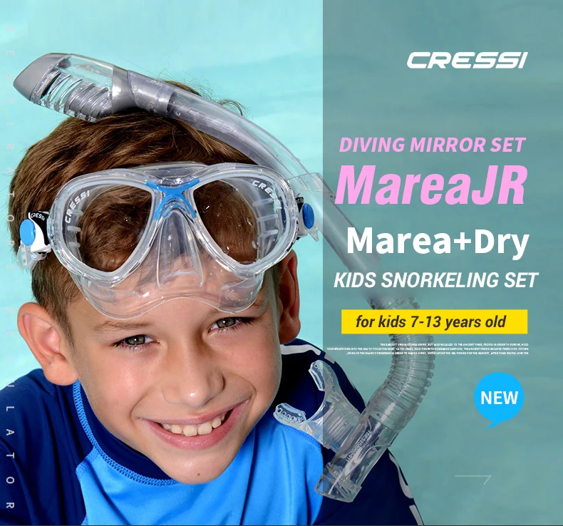 Cressi MAREA JR MINIDRY набор для подводного плавания детский набор для дайвинга маска для подводного плавания плавник для подводного плавания для мальчиков и девочек От 6 до 13 лет