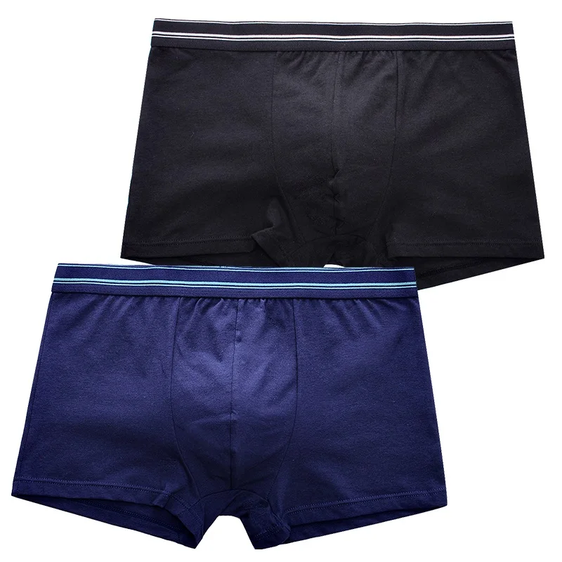 

2pcs/lot Boxers Short Men Cuecas Men' Underpants Bragas Hombre Breathable Cotton Solid Flexiblep Shorts 4M18