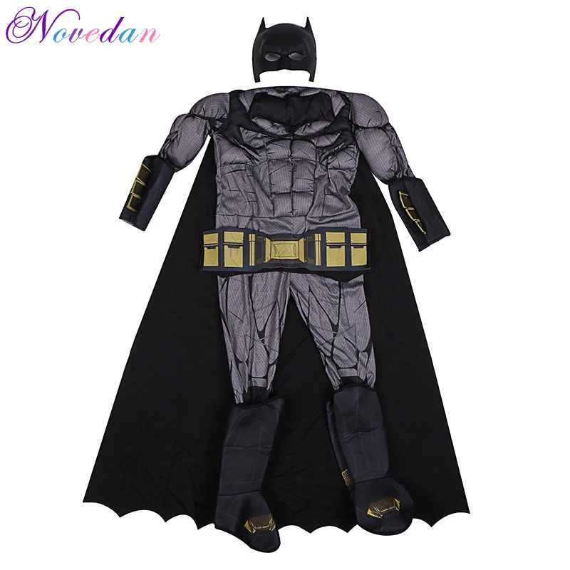 

Batman Boy Cosplay Costume Dawn Of Justice Kids Muscle Superhero The Dark Knight Movie Anime Halloween Party Cosplay Jumpsuits