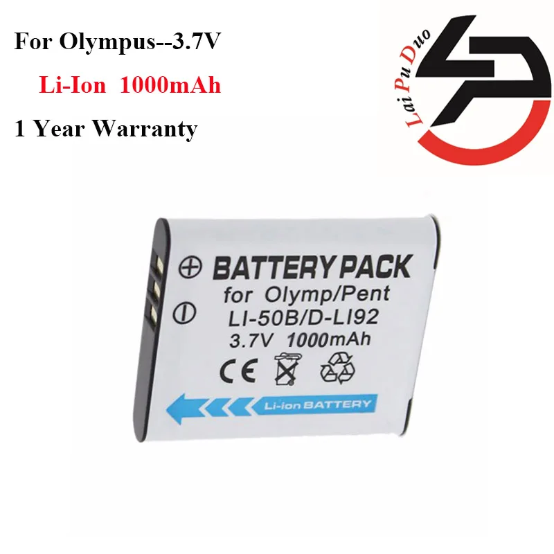 

High Quality 1000mAh New Replacement Battery For Olympus LI-50B DB-1001010 1020 1030 Li50b 6000 6010 9000 8000 8010 6020