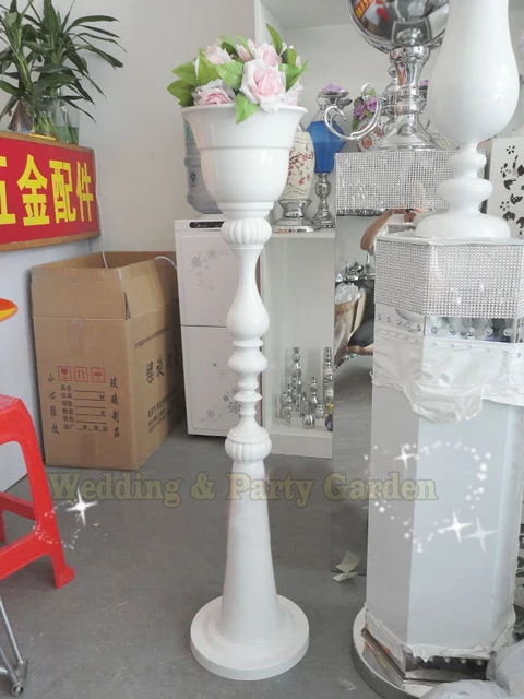 Online 110cm Tall Whole White Metal Aisle Stands Weddings 110cm Tall Whole White Metal Aisle Stands Weddings Pillars Wedding Crystal Walkway Flower Stand For Decoration