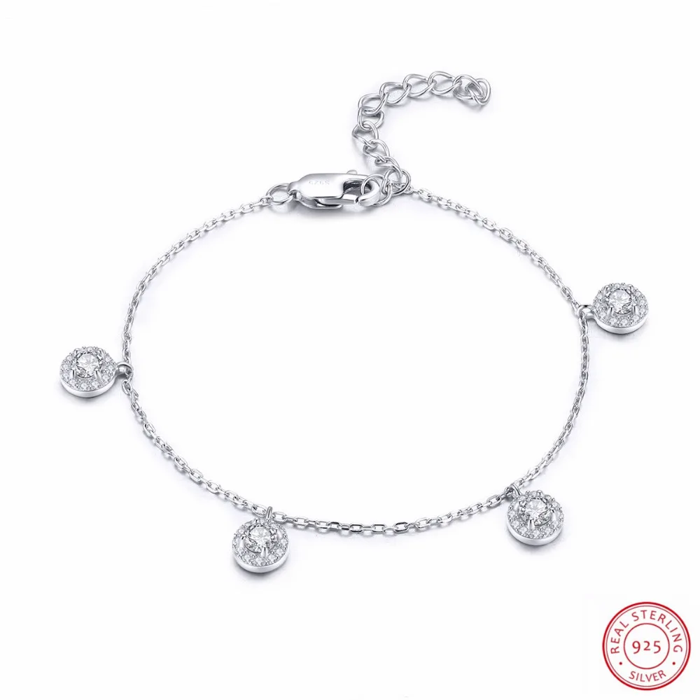 

925 Silver Jewelry 100% Real Sterling Silver Bracelet for Women Luxury Romantic Jewelry Accessories Top Quality Simple Elegance