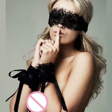 Женская сексуальная супер качество SM кружевная маска на глаза с наручниками браслеты три комплекта путешествия расслабляющий сон p# dropship323