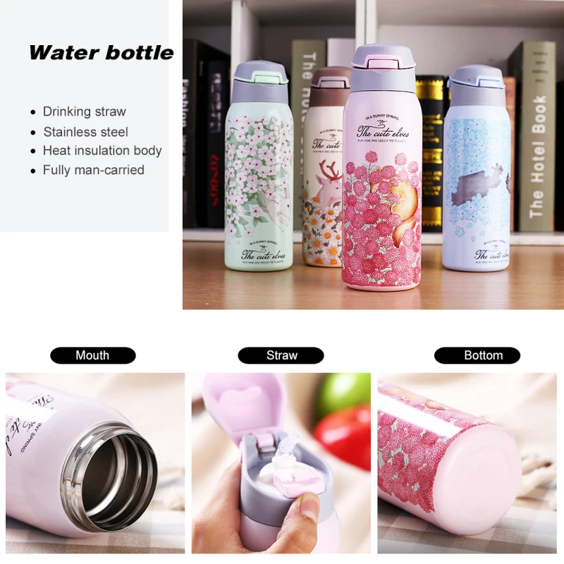 350ml Sweet Kids Baby Feeding Cup Floral Printed Toddler Infant Thermos Bottle Winter Keep Hot Water Bottle Children Lovely Cup 350ml Sweet Kids Baby Feeding Cup Floral Printed Toddler Infant Thermos Bottle Winter Keep Hot Water Bottle Children Lovely Cup