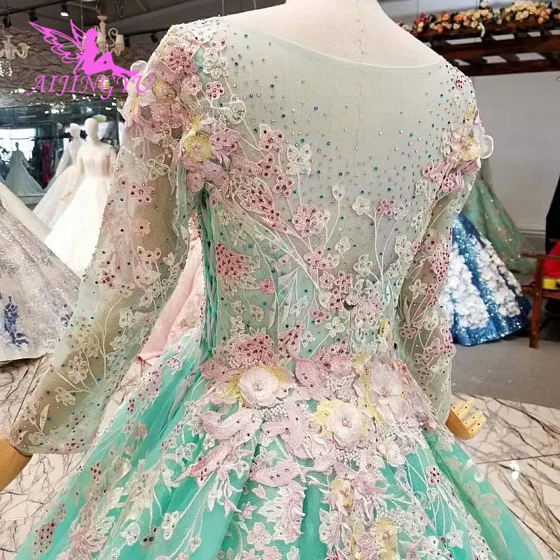 AIJINGYU платья с жемчужинами до пола шлейфом Guangzhou шнуровка Coutures Марокканское