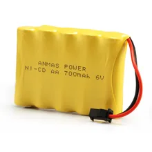 Anmas батареи питания 6V 700mAh AA Ni-Cd аккумуляторная батарея SM Разъем для RC игрушки