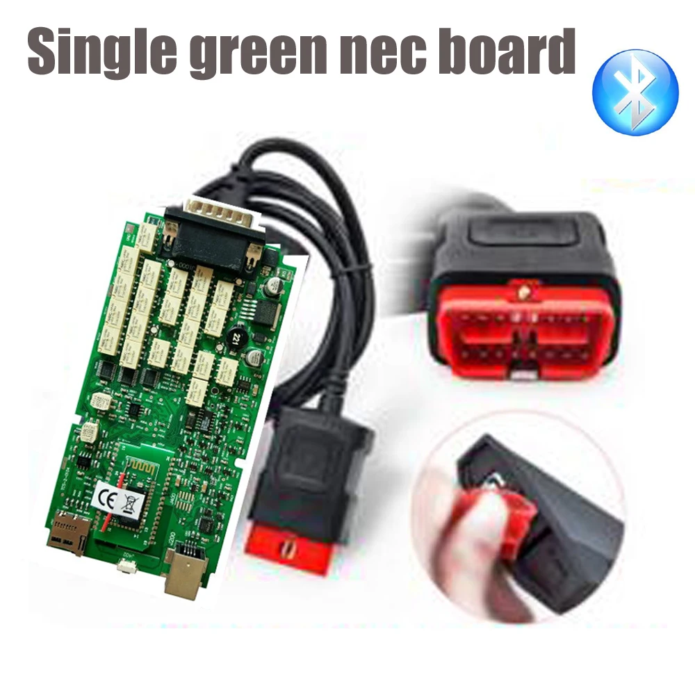 

Quality A++ New vci Single green PCB With Bluetooth with Cover 2015.3 key VD TCS CDP PRO for cars trucks diagnostic tool