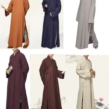 Унисекс Хлопок и лен всесезонные костюмы для медитации буддийские монахи Шаолинь Униформа кунг-фу халат одежда в стиле Дзен синий/желтый/красный