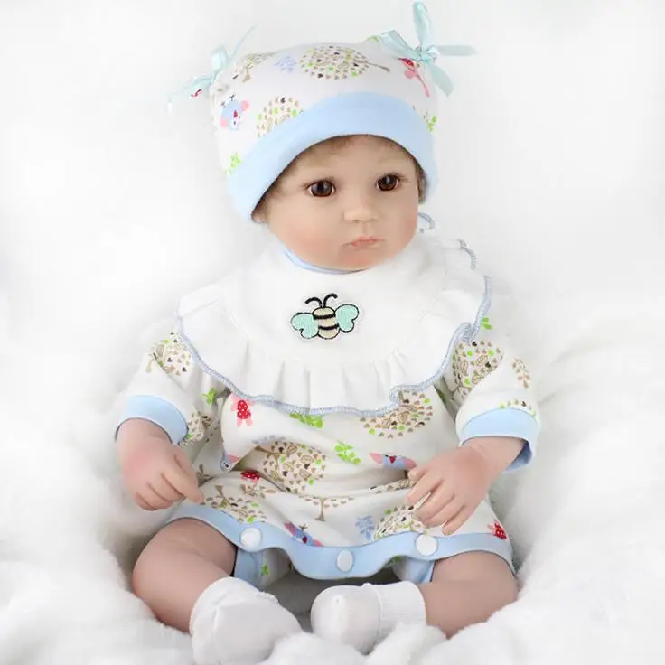 

NPKDOLL 18 inch silicone reborn babies Plush Stuffed Animals Baby Dolls Reborn Doll Toys BeBe Reborn Doll PP Cotton Body