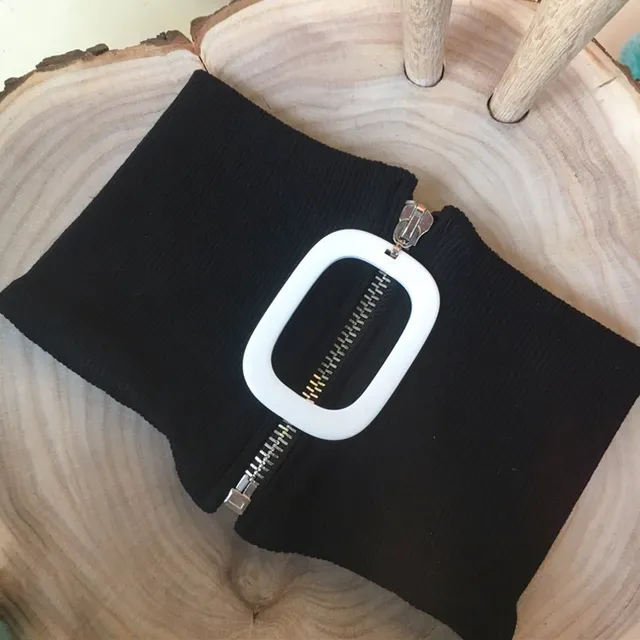 Novelty Fashion Knitted Zip Detachable Collar For Women, Spring Autumn