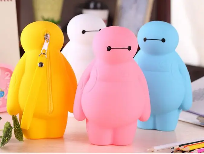 Новинка конфетный цвет желе силикон водонепроницаемый baymax большой пенал