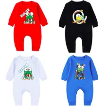 Весенне-осенний хлопковый костюм-комбинезон с изображением лягушки из мультфильма для маленьких мальчиков и девочек, Коллекция года, комбинезоны, детская одежда, SA2118