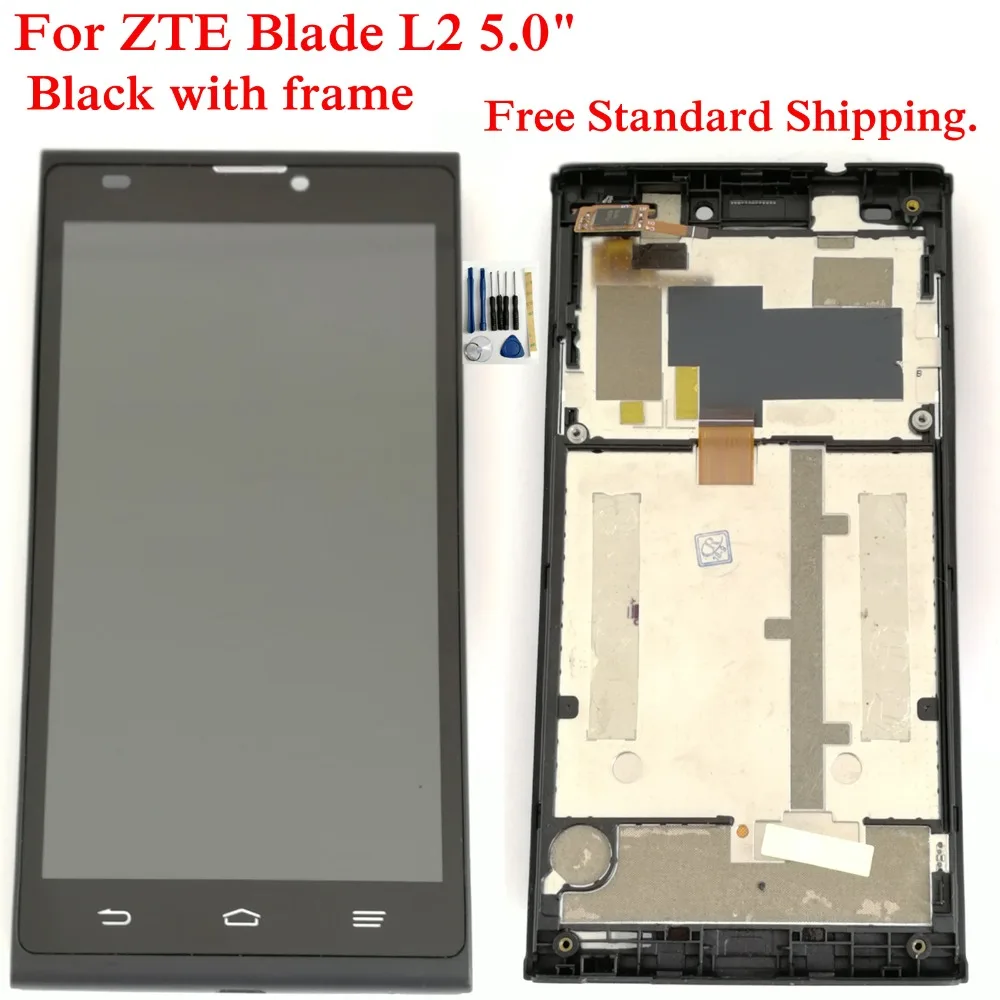 Черный с рамкой Shyueda дигитайзер сенсорного экрана для ZTE Blade L2 5 0 &quotTFT 100% тест AAA +