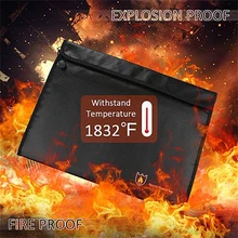 Пожарный защитный чехол для хранения денег, Безопасный мешок, огнестойкий материал, безопасный для документов, удостоверение личности, паспортные банкноты, квитанции, деньги