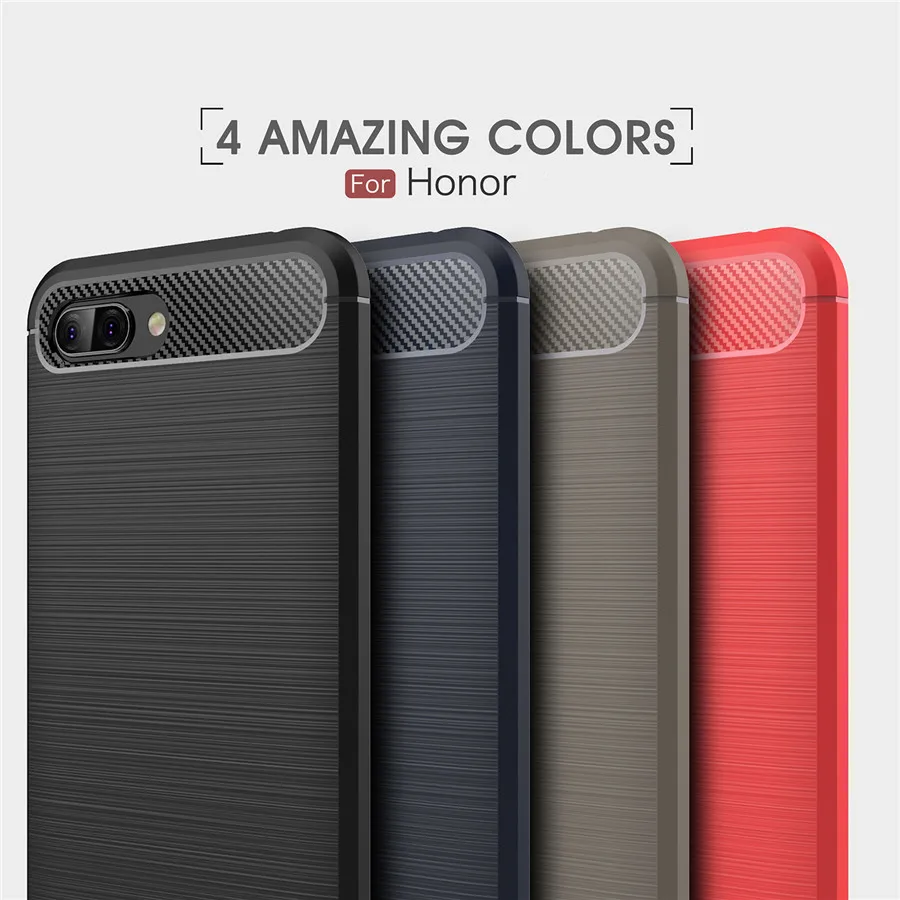 

Honor 10 Cases Cover Shockproof Huawei Honor 8 9 Lite 8X 7X 6X 5C 8C Play Carbon Fiber Bumper TPU Silicone Protector Case Cover
