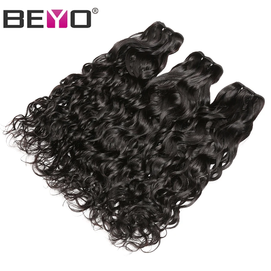 Beyo Water Wave Peruvian Hair Bundles 1/3/4Pc/Lot Natural Black Human Hair Bundles Double Weft 10\ Beyo Water Wave Peruvian Hair Bundles 1/3/4Pc/Lot Natural Black Human Hair Bundles Double Weft 10\