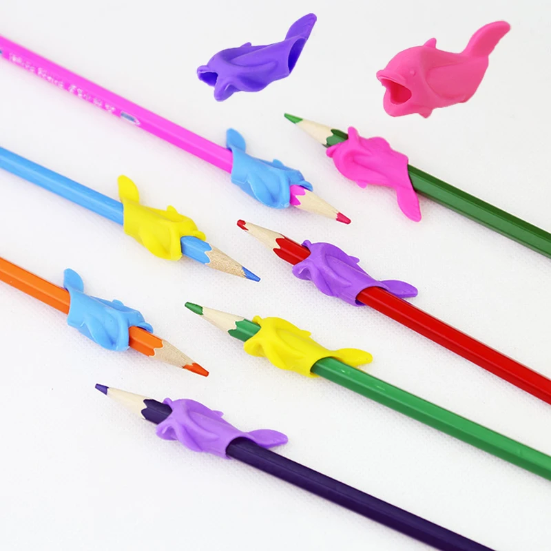 

10Pcs Learning Partner Children Students Stationery Pencil Holding dolphin Practise Device For Correcting Pen Postures Grip