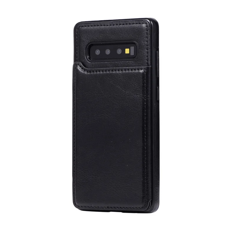 Чехол для samsung Galaxy S10e S10 Plus Note 9 8 Роскошный PU кожаный держатель для карт телефона задняя крышка чехол для samsung S9 S8 Plus чехлы - Цвет: Black