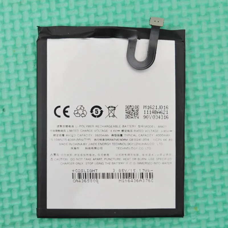 

Original 4000mAh BA621 For MEIZ U Mei zu Note 5 Meilan NOTE5 Battery