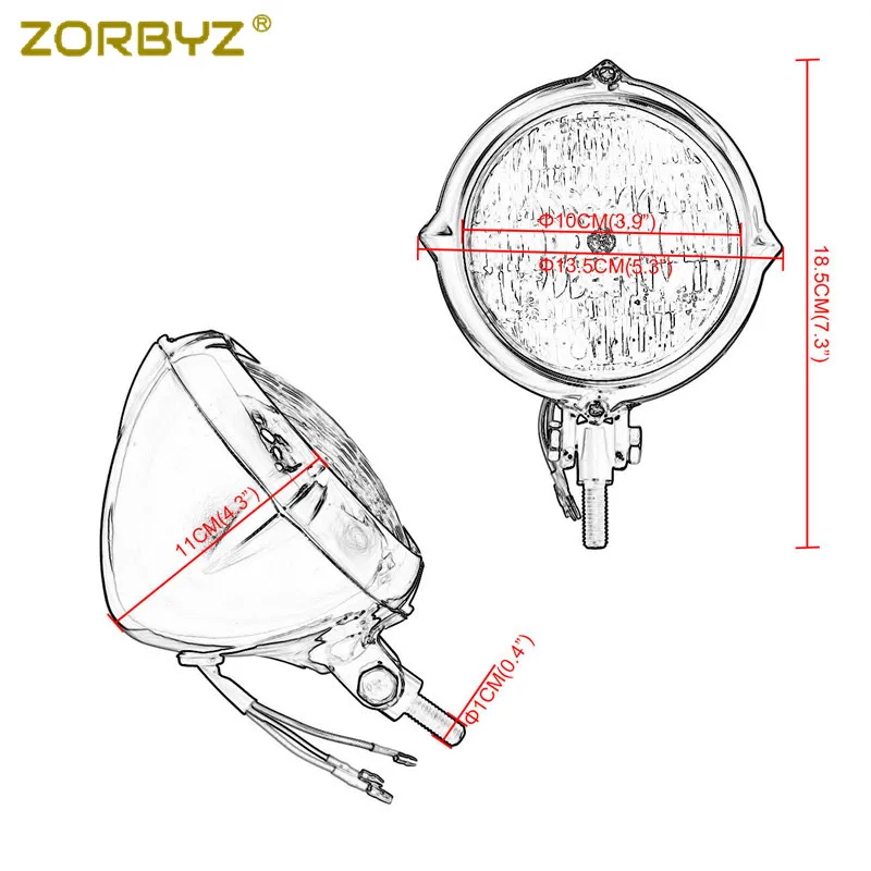 Zorbyz черный Винтаж Бейтс Стиль головной свет лампы H4 фар подходит для Harley bobber chopper на заказ