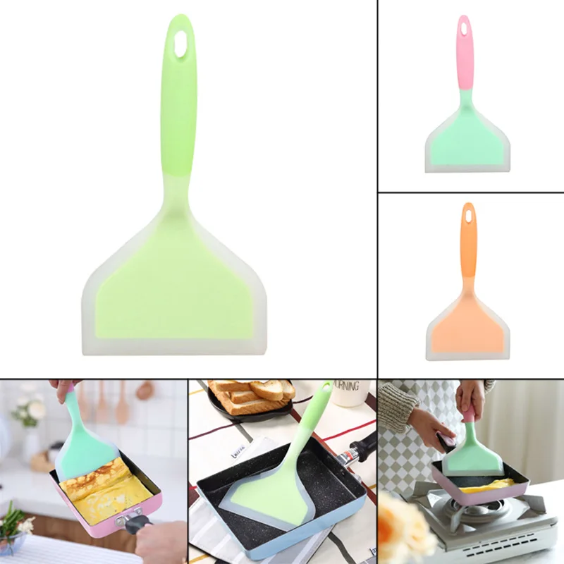 Silica Gel Omelette Pan Turners Temperature Resistant Silicone Spatula Kitchen Tools HTQ99