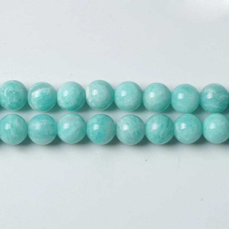 

Natural Stone Blue Amazonite Beads Genuine Gem Amazon Stone Round Loose Bead Jasper 6/8/10mm Pick Size Making Bracelet Jewelry