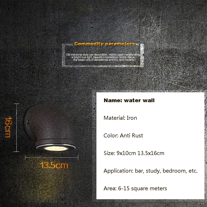 Creative led wall lamp Antique Lighting Fixtures Industrial Water Pipe Lamp Vintage Wandlamp Balcony Stair Restaurant AC220V