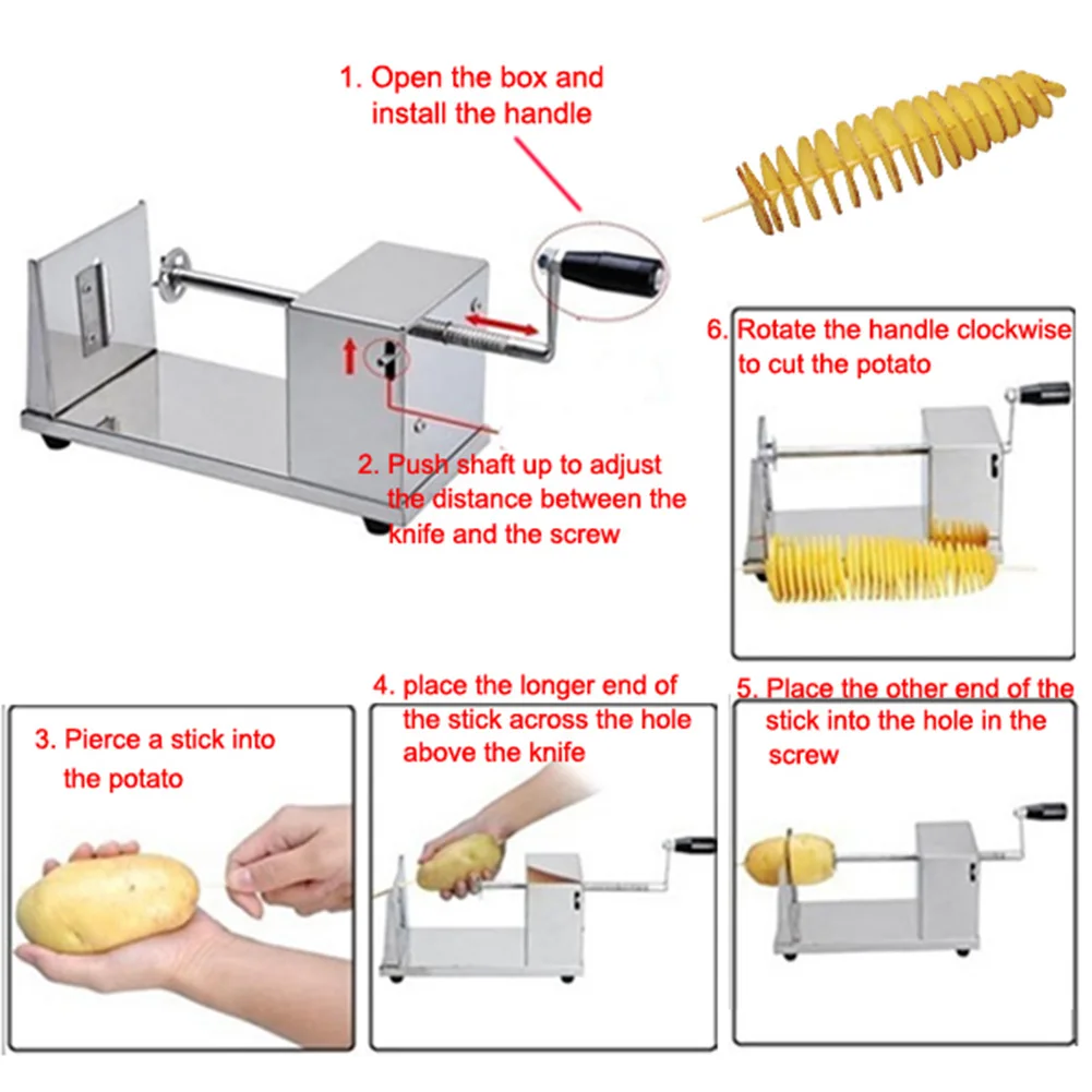 1 шт. нержавеющая сталь ручной спиральный картофельные чипсы Твистер слайсер резак торнадо кухонные принадлежности для барбекю питание