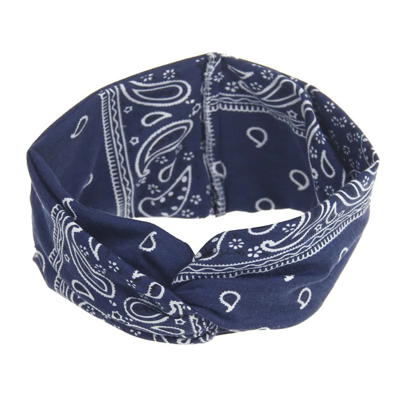 Yoga Hair Bands Women Yoga Sport Elastic Floral Hair Band Headband Turban Twisted Knotted 50-68CM Head circumference #2p01 (5)