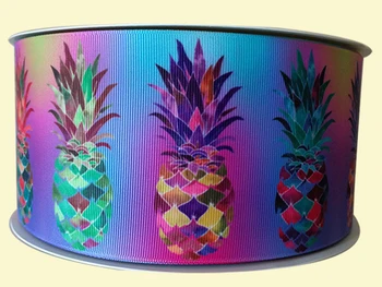 

3" inch 75 mm 7.5cm beautiful colorful pineapple free shipping printed grosgrain ribbons for gift decoration