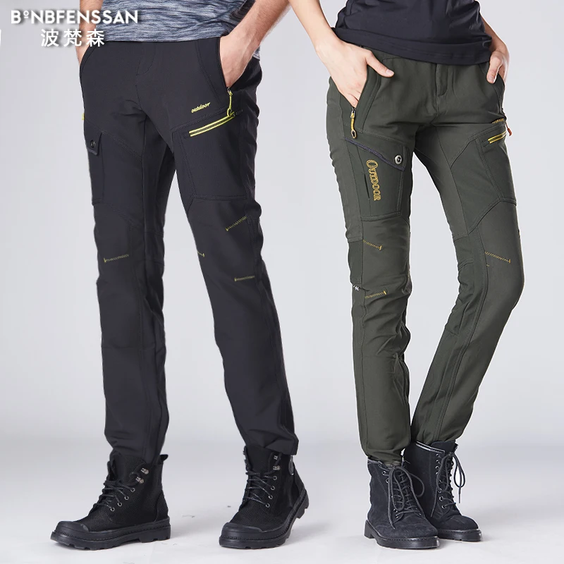 Мужские уличные брюки утепленные флисовые водонепроницаемые ветрозащитные