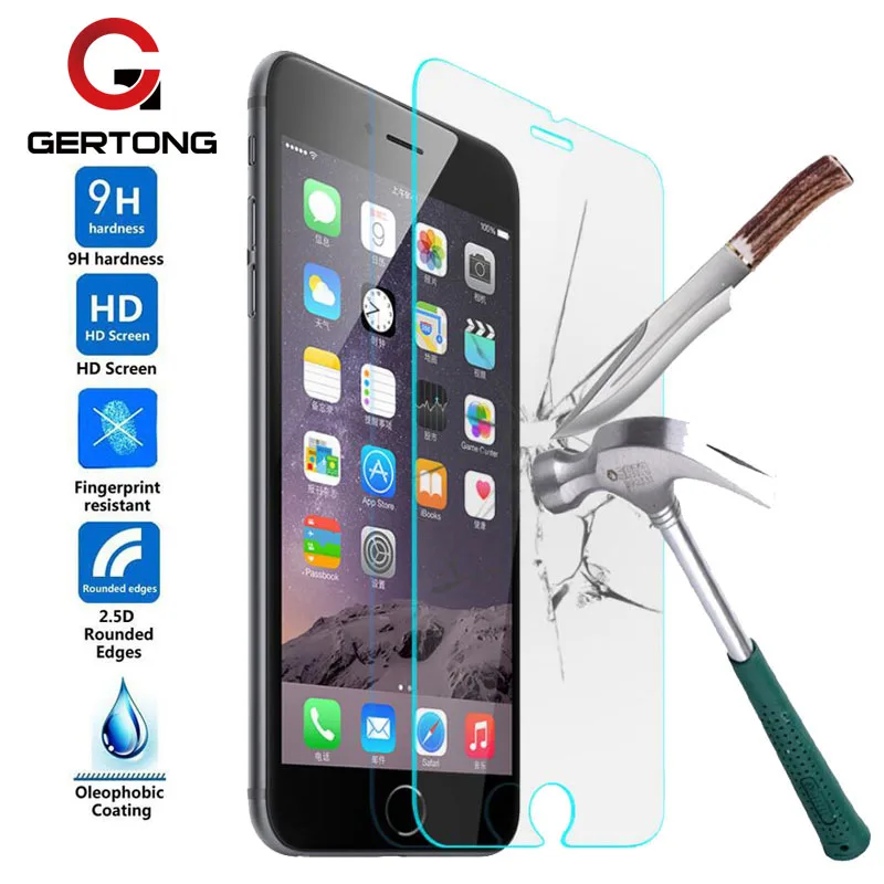 Закаленное стекло GerTong для iPhone 11 Pro XR XS Max 5 6 S 6Plus 7 8 Plus X защитная пленка экрана |