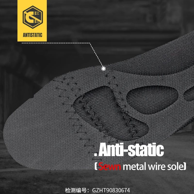 LARNMERN S1P Мужская защитная обувь Композитный носок анти-статический SRC легкая спецобувь Нескользящие легкий дышащий материал Рабочая безопасная обувь тапки