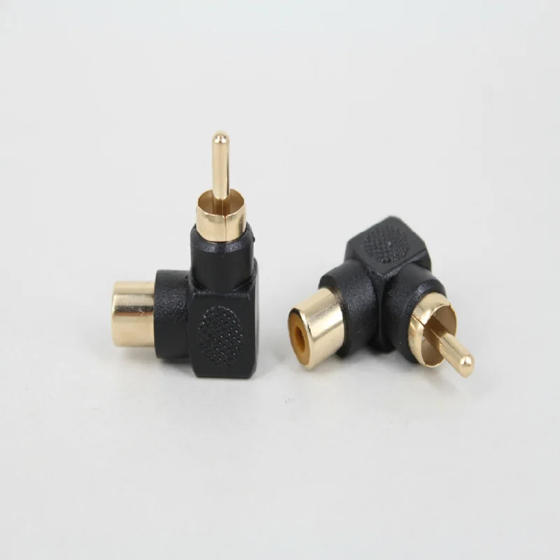 

5PCS L - Type Lotus RCA Right-angle Connector Elbow 90 Degrees Male-to-female Conversion Plug Revolution Female Audio Adapter