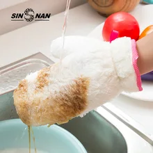 SINSNAN бамбуковое волокно водонепроницаемые не-dip масляные перчатки для мытья посуды для кухни микрофибра натуральная Чистка Висячие волшебные перчатки