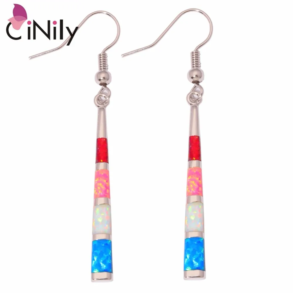 Женские серьги CiNily с огненным опалом оранжевые розовые белые синие