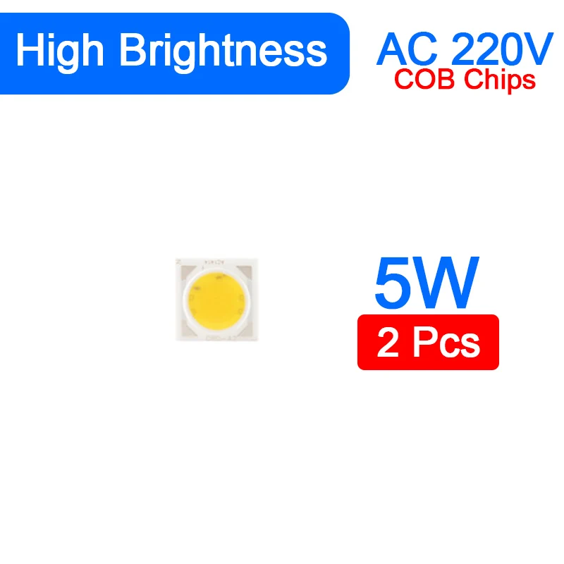Зеленый глаз AC 220 В 5 Вт~ 100 Вт интегрированный COB светодиодный чип 50 Вт 30 Вт 20 Вт 10 Вт смарт IC драйвер люменов для DIY прожектор - Испускаемый цвет: COB 5W 2PCS