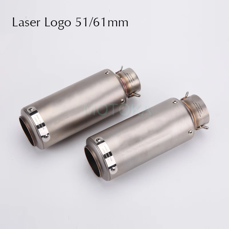 

Laser Inlet 51mm 61mm Motorcycle Exhaust Muffler Pipe For CBR600RR Stainless Steel Motorbike GP Muffler Exhaust Escape DB Killer