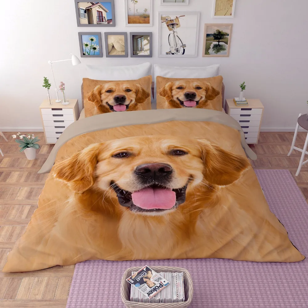 3D lovely Dog Bedding Sets 3pcs soft bedclothes duvet cover quilt cover