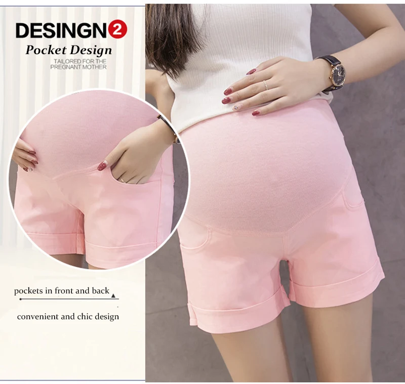 Для беременных Короткие штаны капри летние для беременных Костюмы беременных шорты живота крючком хлопок беременные одежда леггинсы