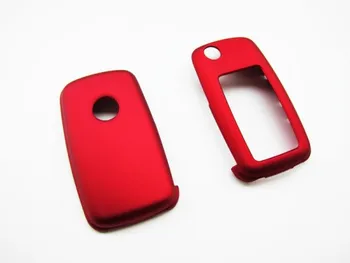 

Remote Flip Key Cover Case Skin Shell Cap Fob Protection (Metallic Red) for VW MK6 SEAT SKODA