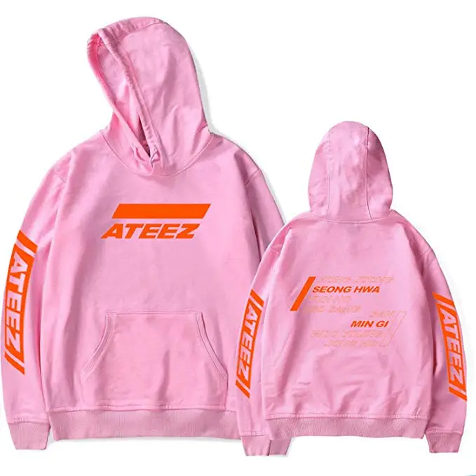 Mainlead Kpop ATEEZ Treasure Hoody Wooyoung San Mingi Yeosang пуловер - Цвет: PINK2