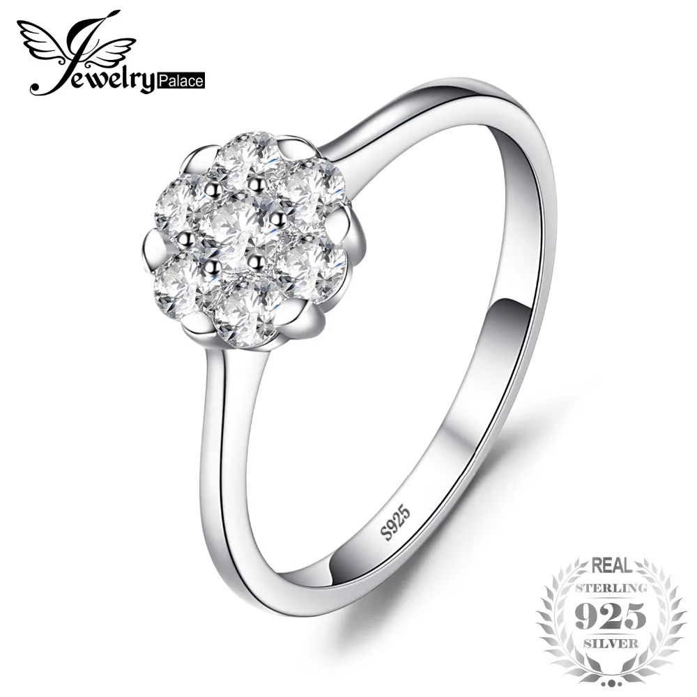 

JewelryPalace Frame Ring For Women Real 925 Sterling Silver Fashion Jewelry Trenty Band Wedding Ring Accessories