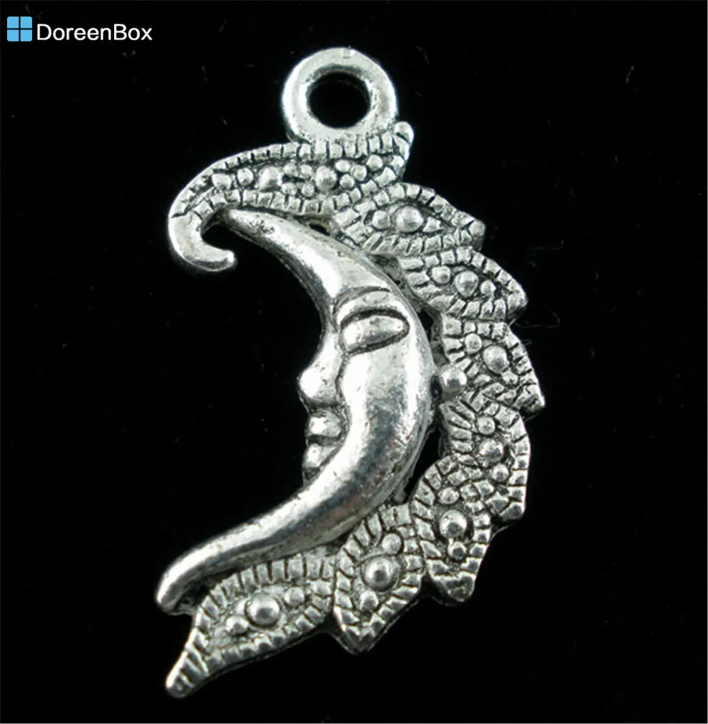 

Doreen Box Lovely 20PCs Antique Silver Face Charms Pendants 27x15mm (B02249)