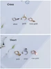 925 sterling silver earring simple cross star heart-shaped ball small zircon ear bone ear buckle fashion wild girl ear jewelry 5