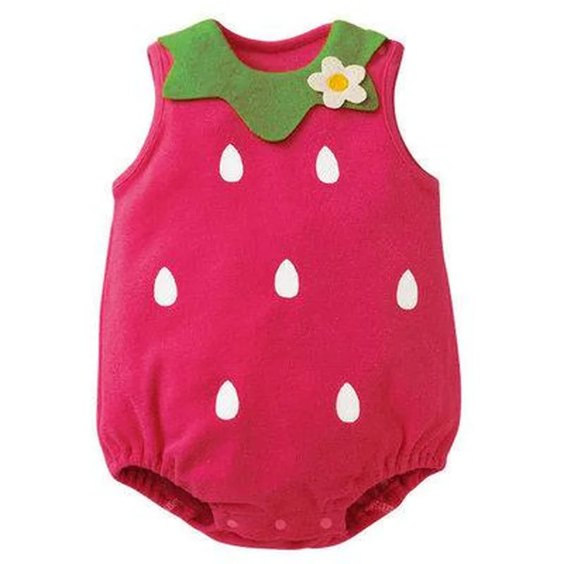 

Rompers Unisex Sleeveless Summer Baby Clothes Infant Jumpsuits Playsuit Newborn Boys Girl Animal Strawberry Costume Cosplay