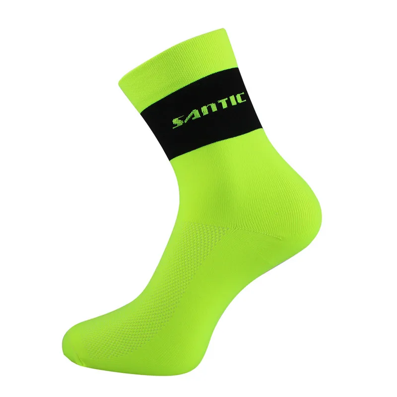 Santic велосипедные носки мужские профессиональные кроссовки спортивные носки баскетбольные Для женщин шоссейного велосипеда велосипедные носки Calcetines Ciclismo - Цвет: New Green