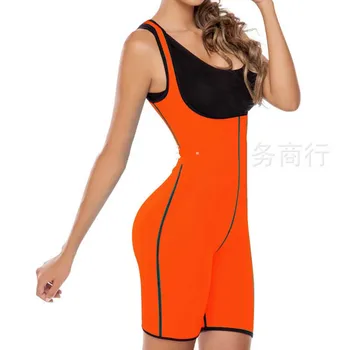 

2017 Orange Neoprene Latex Women Slimming Body Shaper Corset Waist Trainer Plus Size Bodysuit Underwear Shapewear Waist Cincher