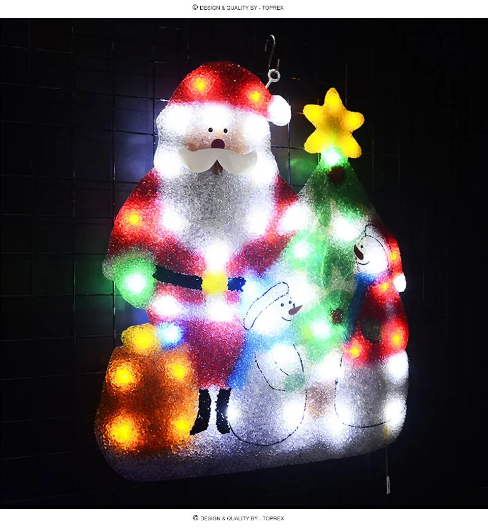 2D Рождество Санта Клаус и снеговик фестиваль огни-21 В. Высокий navidad кафе бар вывеска Висячие вывески настенные украшения